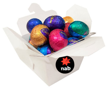 Show details for Noodle Box with Solid Cadbury Mini Eggs Picture of Noodle Box with Solid Cadbury Mini Eggs