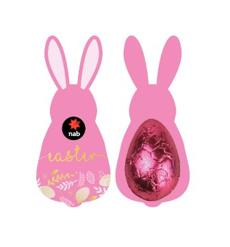 Picture of Bunny Shaped Printed Card with Choc Half Egg