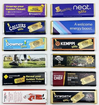 Picture of Custom Chocolate Bars with Golden Tickets